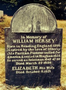 Memorial of William Hersey and his wife Elizabeth Croade. Photo taken in 1989 by Tim Cooper while visiting the cemetery with mother, Ruth Marcelyn (Hersey) Cooper. Added by: Tim Cooper 7/31/2008 from Find a Grave
